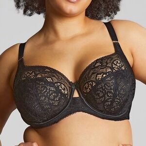 Sculptresse Estel Full Cup Bra Womens 40HH Black Lace Supportive Smooth Feminine